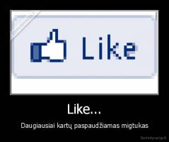Like... - Daugiausiai kartų paspaudžiamas migtukas