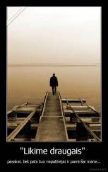 ''Likime draugais''  - pasakei, bet pats tuo nepatikėjai ir pamiršai mane...