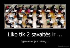 Liko tik 2 savaitės ir ... - Egzaminai jau mūsų ...