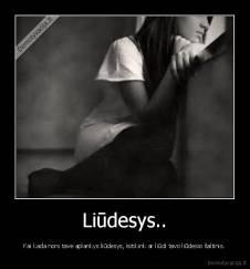 Liūdesys.. - Kai kada nors tave aplankys liūdesys, isitikink ar liūdi tavo liūdesio šaltinis.