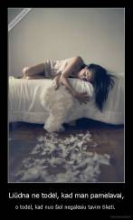 Liūdna ne todėl, kad man pamelavai, - o todėl, kad nuo šiol negalėsiu tavim tikėti. 