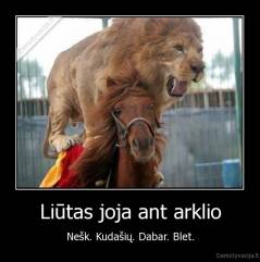 Liūtas joja ant arklio - Nešk. Kudašių. Dabar. Blet.