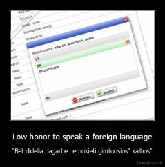 Low honor to speak a foreign language - "Bet didelia nagarbe nemokieti gimtuosios" kalbos"
