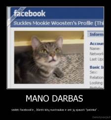 MANO DARBAS  - sedėti facebook'e , žiūrėti kitų nuotraukas ir ant jų spausti "patinka" . 