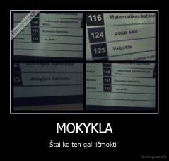 MOKYKLA - Štai ko ten gali išmokti 