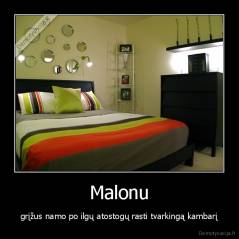 Malonu - grįžus namo po ilgų atostogų rasti tvarkingą kambarį