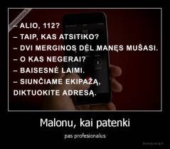 Malonu, kai patenki - pas profesionalus