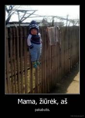 Mama, žiūrėk, aš - pakabutis.