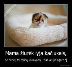 Mama žiurėk lyja kačiukais, - ne sūnelį tai mūsų kaimynas. Jis ir vėl prisigėrė :[