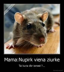 Mama:Nupirk viena ziurke - Tai kuria dbr ismest ?...