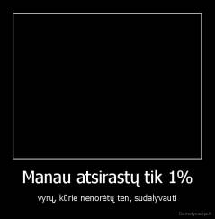 Manau atsirastų tik 1% - vyrų, kūrie nenorėtų ten, sudalyvauti
