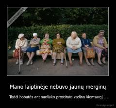 Mano laiptinėje nebuvo jaunų merginų - Todėl bobutės ant suoliuko prostitute vadino kiemsargį...