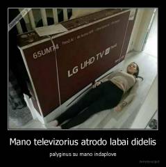 Mano televizorius atrodo labai didelis - palyginus su mano indaplove