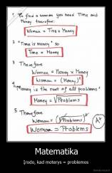 Matematika - Įrodo, kad moterys = problemos
