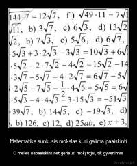 Matematika sunkusis mokslas kuri galima paaiskinti - O meiles nepaaiskins net geriausi mokytojai, tik gyvenimas