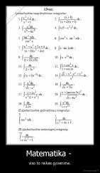 Matematika -  - viso to reikės gyvenime.
