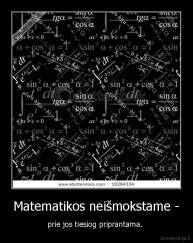 Matematikos neišmokstame - - prie jos tiesiog priprantama. 