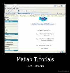 Matlab Tutorials - Useful eBooks