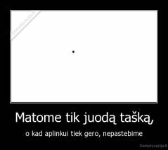 Matome tik juodą tašką, - o kad aplinkui tiek gero, nepastebime
