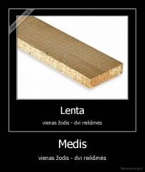 Medis - vienas žodis - dvi reikšmės