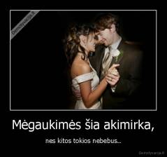 Mėgaukimės šia akimirka, - nes kitos tokios nebebus..