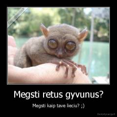 Megsti retus gyvunus? - Megsti kaip tave lieciu? ;)