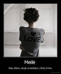 Meilė  - Kaip ašara, akyje prasidėjus į širdį krinta.