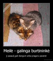 Meilė - galinga burtininkė - ji pasaulį gali dangum arba pragaru paverst