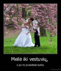 Meilė iki vestuvių,  - o po to prasideda buitis.