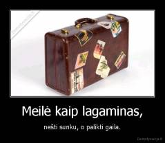 Meilė kaip lagaminas, - nešti sunku, o palikti gaila.