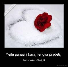 Meilė panaši į karą: lengva pradėti,  - bet sunku užbaigti