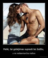 Meilė, tai gebėjimas suprasti be žodžiu,  - o ne neišsenkančios kalbos