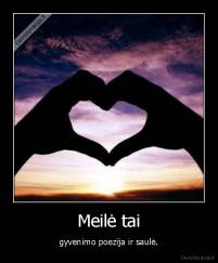 Meilė tai - gyvenimo poezija ir saulė.