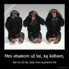 Mes atsakom už tai, ką kalbam, - bet ne už tai, kaip mus supranta kiti