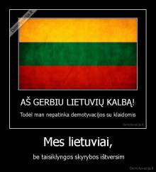 Mes lietuviai, -  be taisiklyngos skyrybos ištversim
