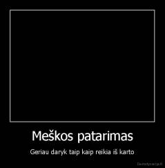 Meškos patarimas - Geriau daryk taip kaip reikia iš karto