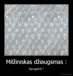 Milžiniskas džiaugsmas : - Sprogdinti !