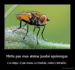 Mirtis pas mus ateina juodai apsirengus  - ir su dalgiu .O pas muses, su triūsikais, maike ir laikraščiu .