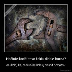 Močiute kodėl tavo tokia didelė burna? - Anūkėle, ką, senelio be kelnių niekad nematei?