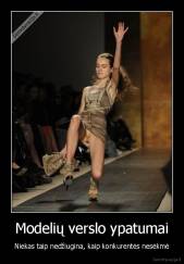 Modelių verslo ypatumai - Niekas taip nedžiugina, kaip konkurentės nesėkmė
