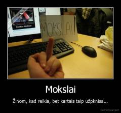 Mokslai - Žinom, kad reikia, bet kartais taip užpknisa...