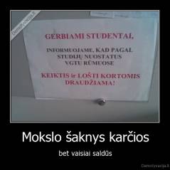 Mokslo šaknys karčios - bet vaisiai saldūs