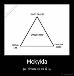 Mokykla - gali rinktis tik du iš jų.