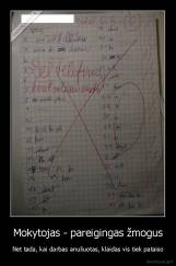 Mokytojas - pareigingas žmogus - Net tada, kai darbas anuliuotas, klaidas vis tiek pataiso