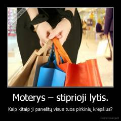 Moterys – stiprioji lytis. - Kaip kitaip ji paneštų visus tuos pirkinių krepšius?
