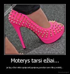 Moterys tarsi ežiai... - jai lyg ežiui reikia apsiprasti,apsipras,parodys savo tikrą veidelį...