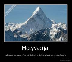 Motyvacija: - kiekvienas lavonas ant Everesto kalno buvo kažkada labai motyvuotas žmogus.