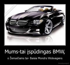 Mums-tai įspūdingas BMW, - o Žemaičiams tai- Baisia Mondrs Wolsvagens