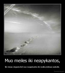 Muo meiles iki neapykantos, - tik vienas zingsnis.Bet nuo neapykantos iki meiles,tolimas sunkelis.