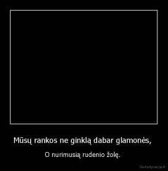 Mūsų rankos ne ginklą dabar glamonės,  - O nurimusią rudenio žolę. 